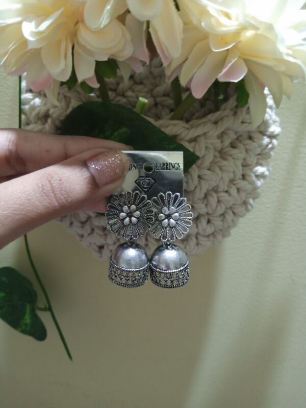 Antique Silver Floral Earrings