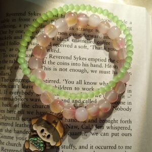 Pink and Lime Bead Bracelet Combo