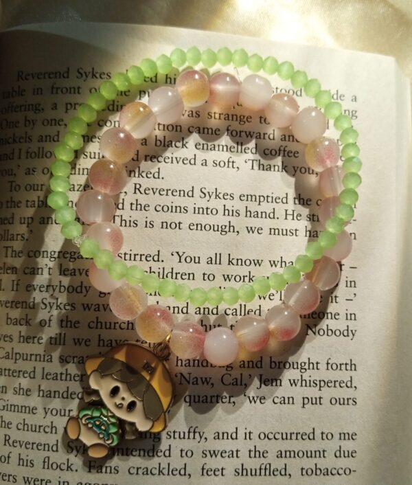 Pink and Lime Bead Bracelet Combo