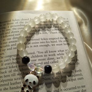 White Bead Panda Bracelet