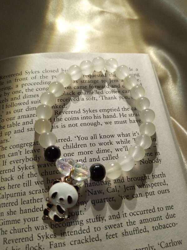 White Bead Panda Bracelet