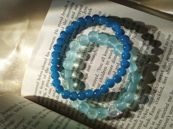 Dark Blue and Aqua Bead Bracelets Combo