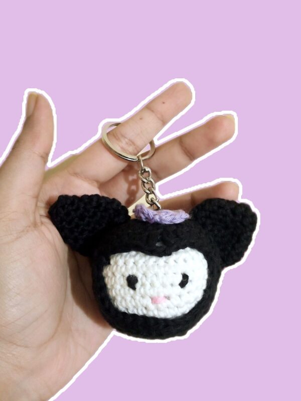 Kuromi Crochet Keychain