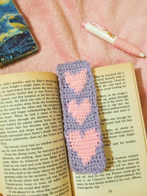 Pixelated Heart Bookmark